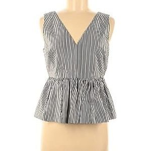 J Crew Always Striped Peplum Top